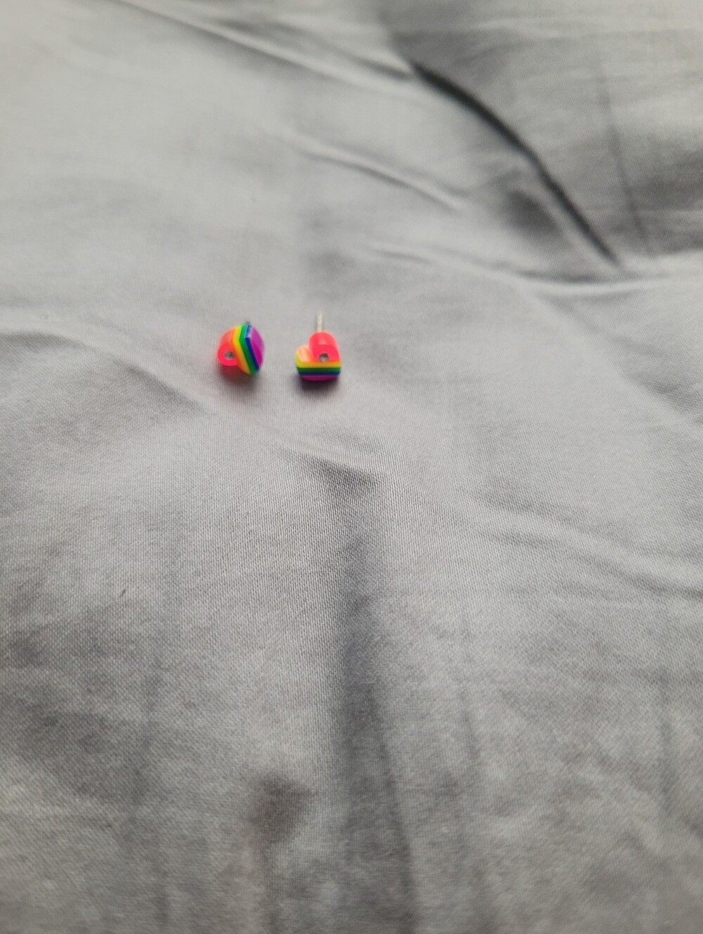 Kids Rainbow Heart Stud Earrings - Multicolor